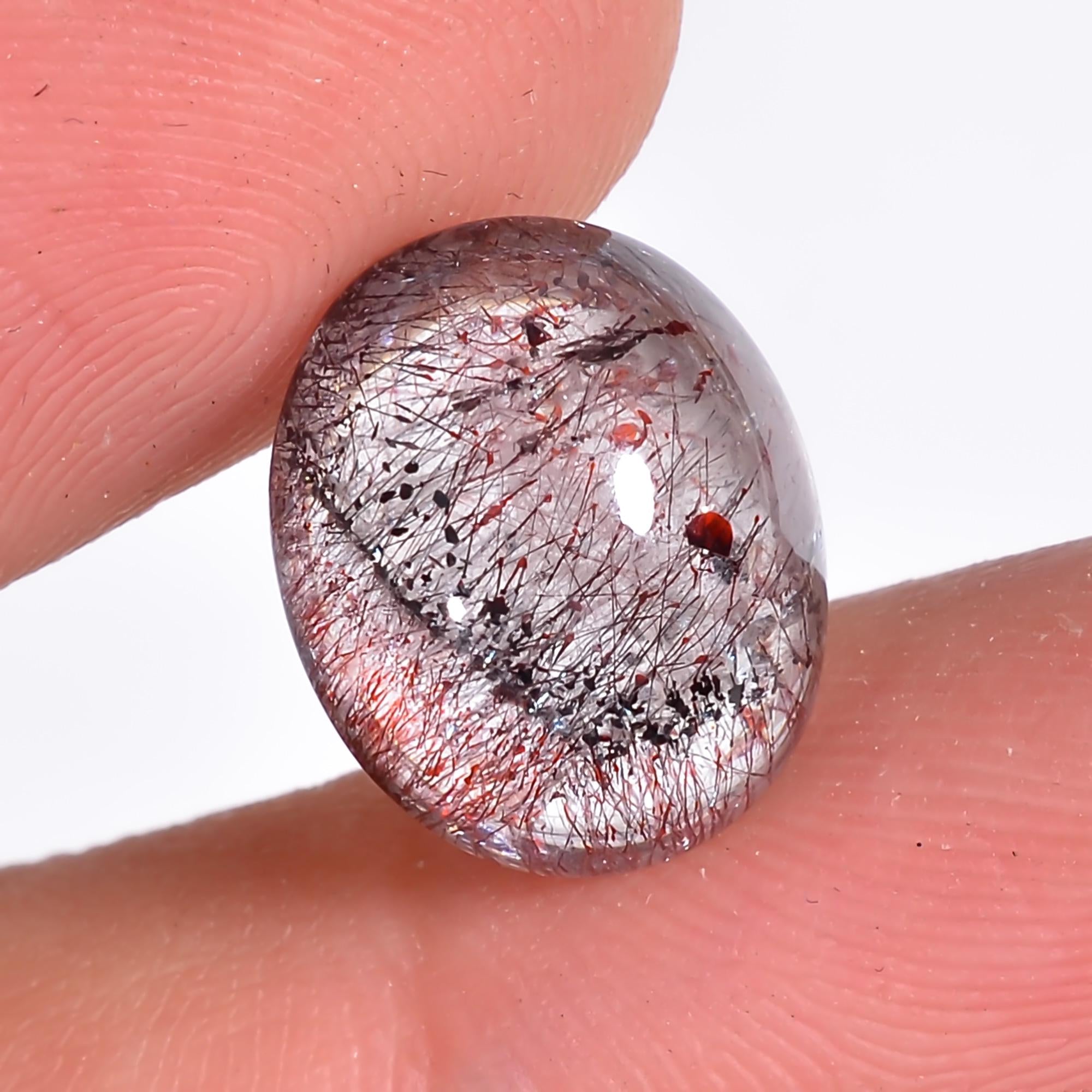 elestial quartz oval shape cabochon loose gemstone