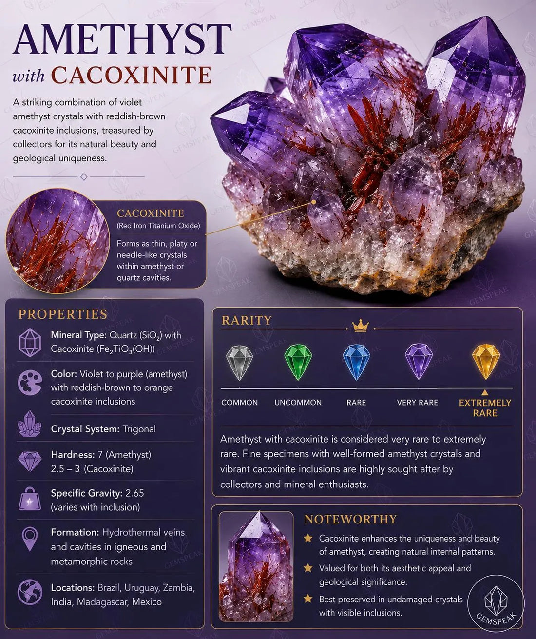 Natural Amethyst with cacoxinite rare quartz Pear Shape Faceted Loose Gemstone For Making Jewelry 11 Ct. 22X14X5 mm A-673