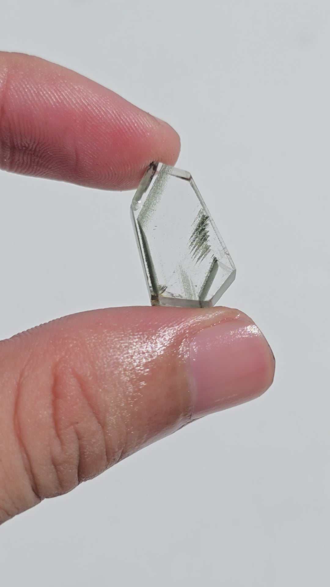 Green Phantom Quartz Fancy Shape Slice Loose Gemstone For Making Jewelry 9 Ct. 21X11X3 mm Y-9368