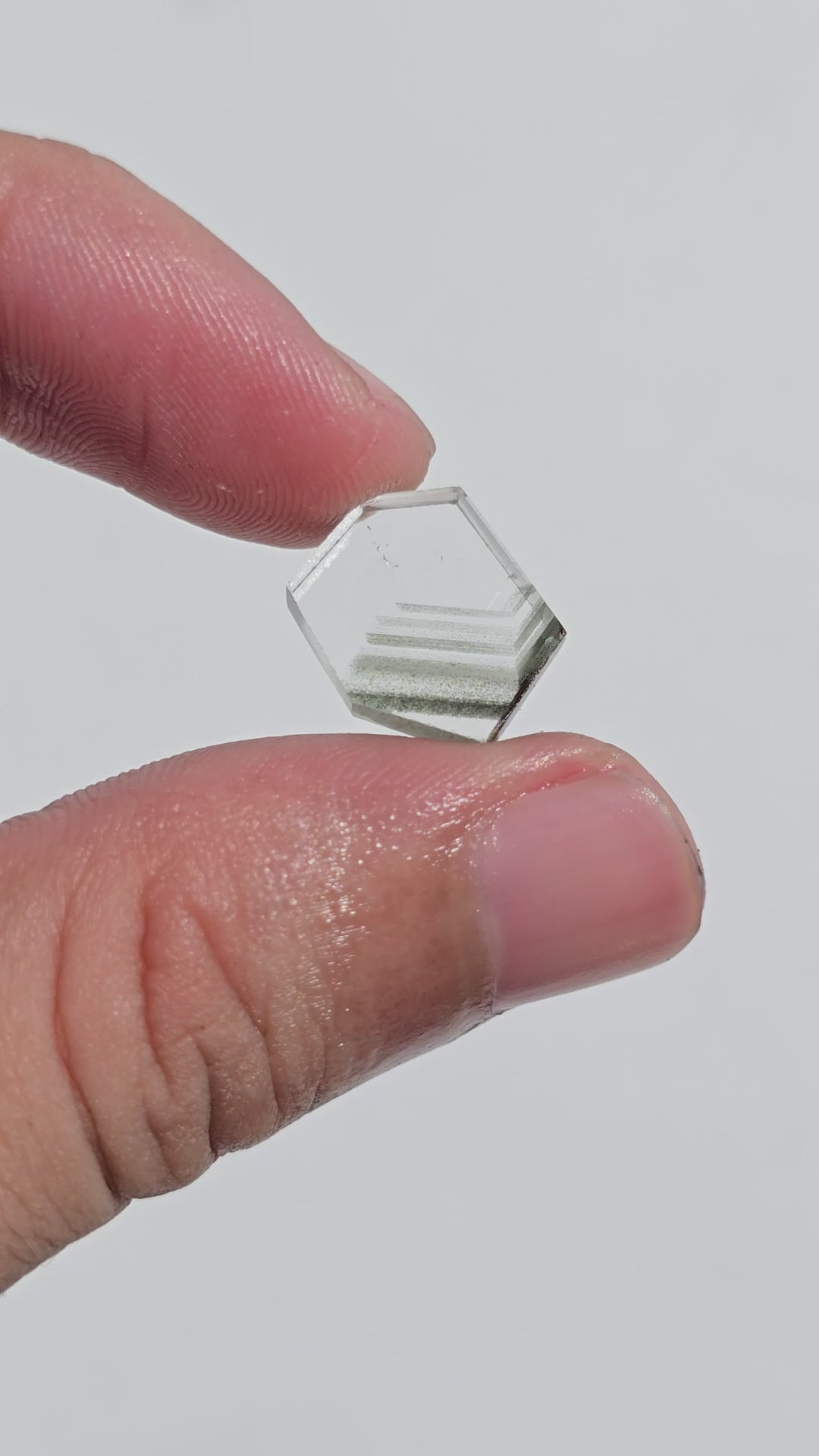 Green Phantom Quartz Fancy Shape Slice Loose Gemstone For Making Jewelry 5.5 Ct. 13X10X3 mm Y-9371