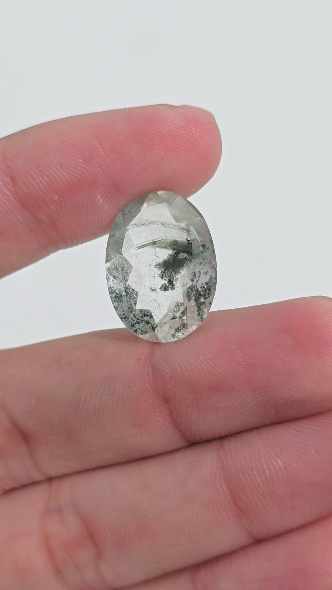 Green Phantom Quartz Oval Shape Cut Stone Loose Gemstone For Making Jewelry 9.5 Ct. 18X13X6 mm Y-9390