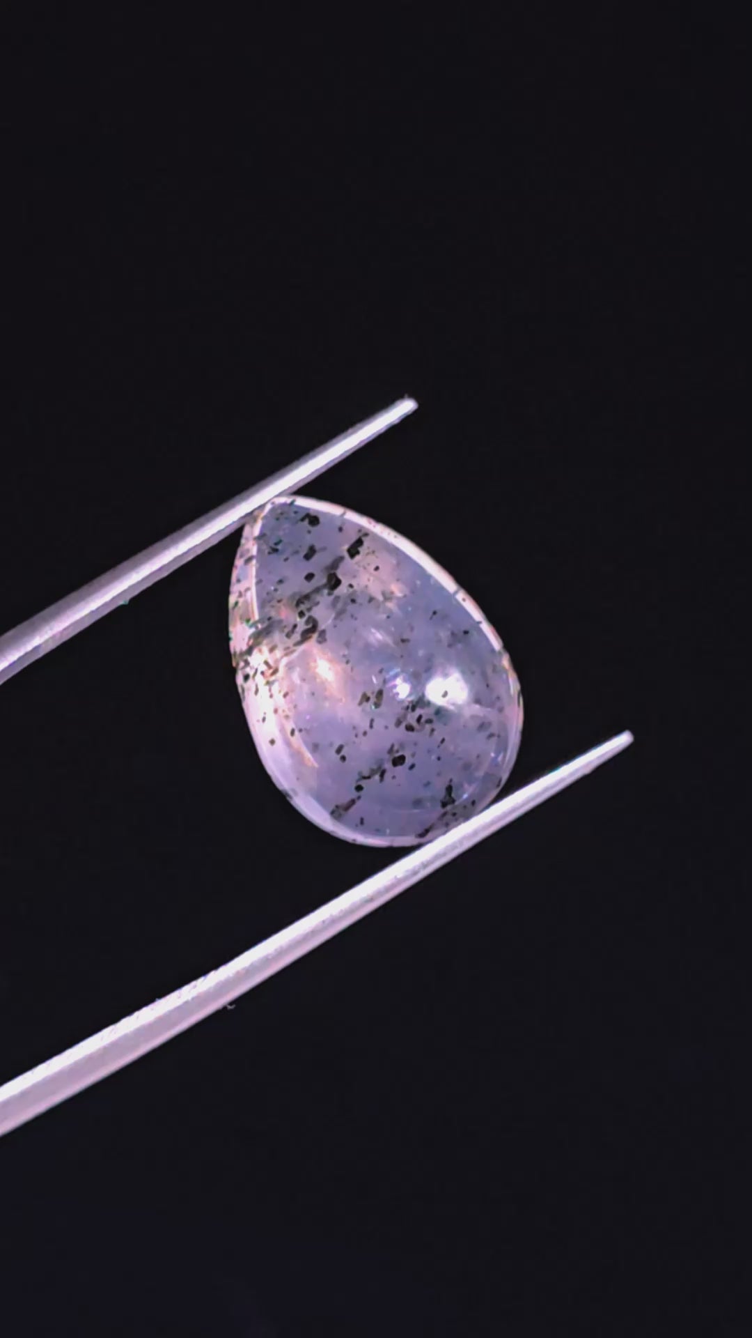 Rose Quartz With Hematite Pear Shape Cabochon For Making Jewelry 10.5 Ct. 17X12X7 mm Y-9860