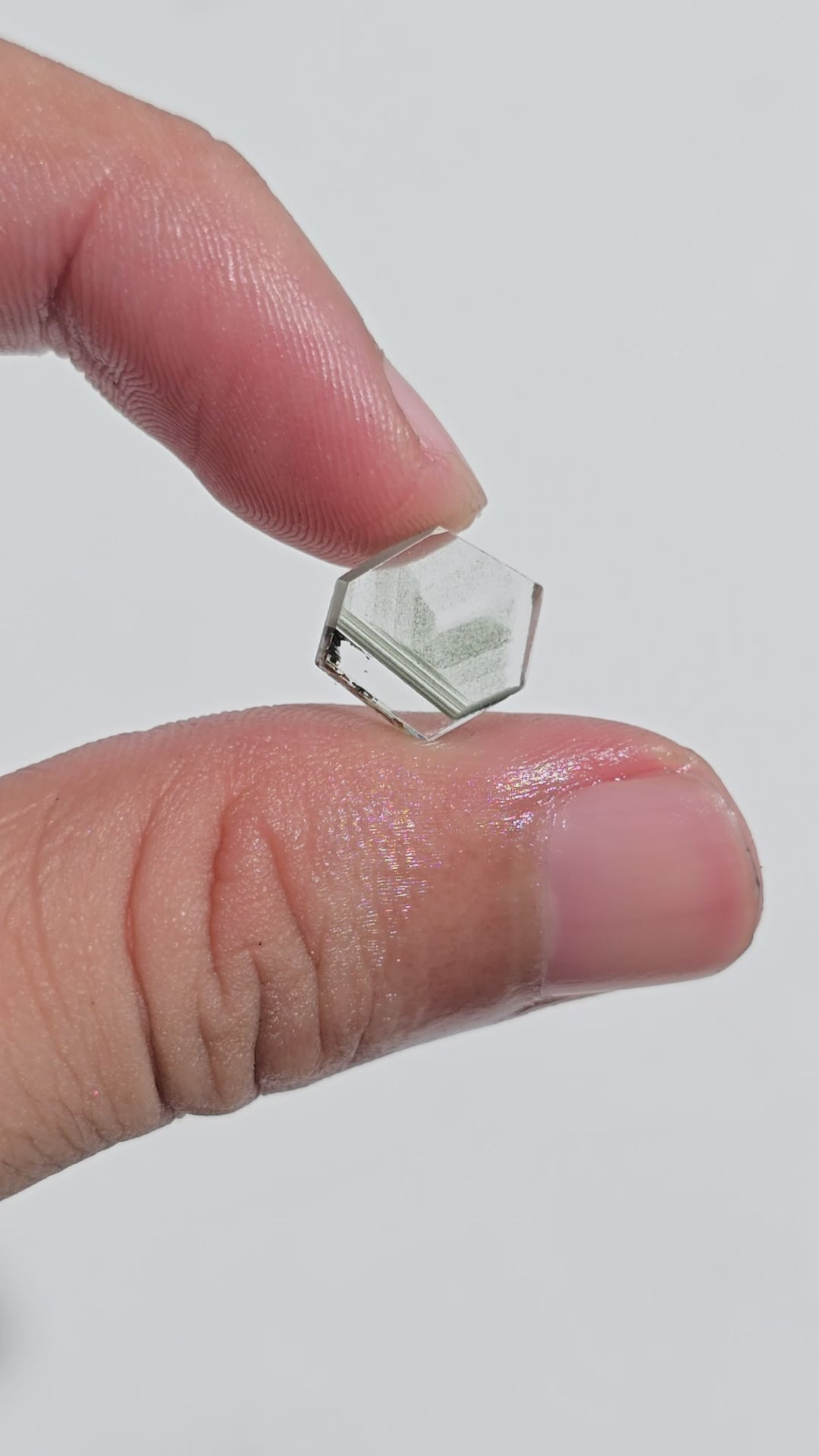 Green Phantom Quartz Fancy Shape Slice Loose Gemstone For Making Jewelry 2.5 Ct. 10X9X2 mm Y-9370