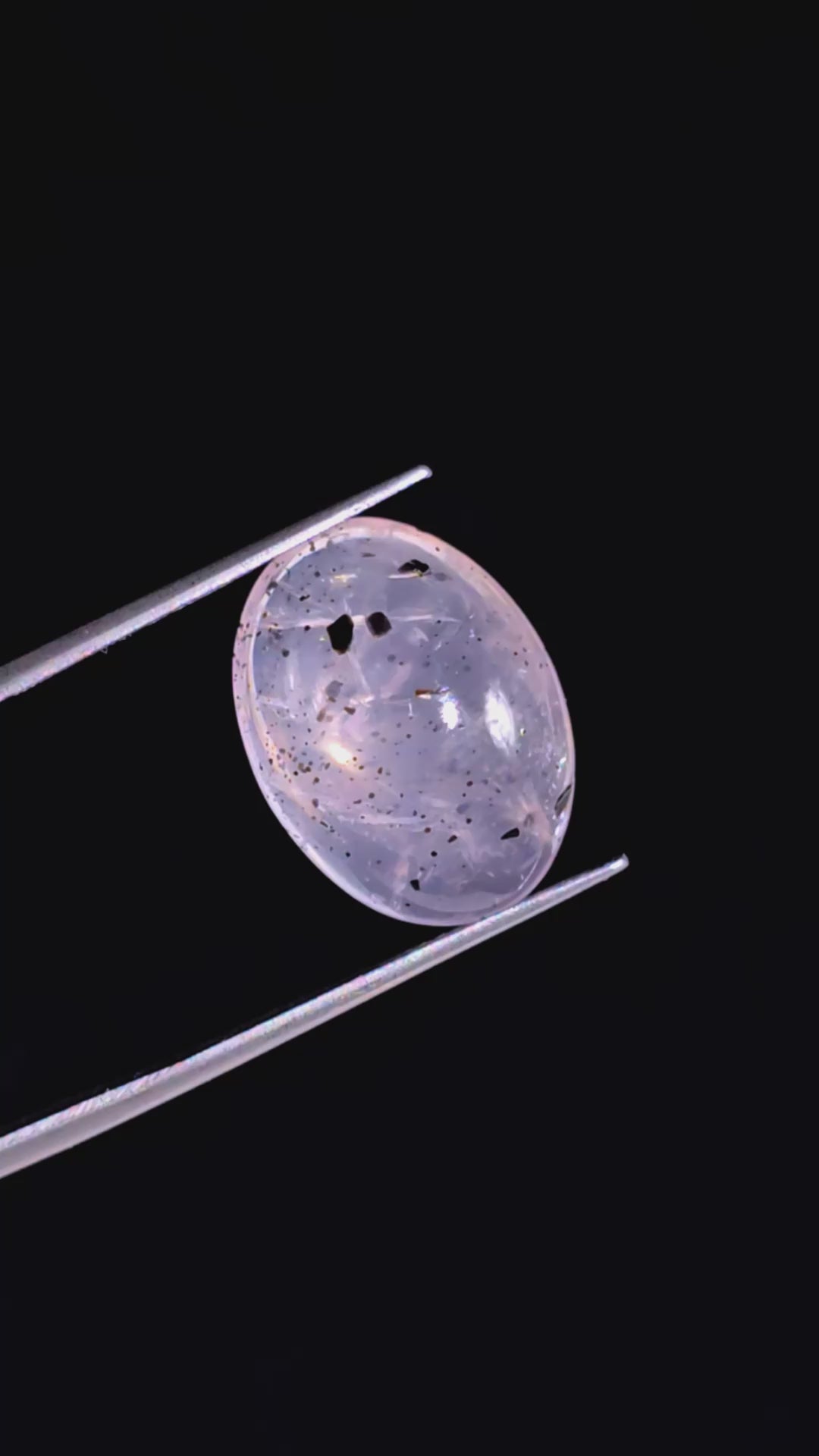 Rose Quartz With Hematite Oval Shape Cabochon For Making Jewelry 12.5 Ct. 18X14X7 mm Y-9843