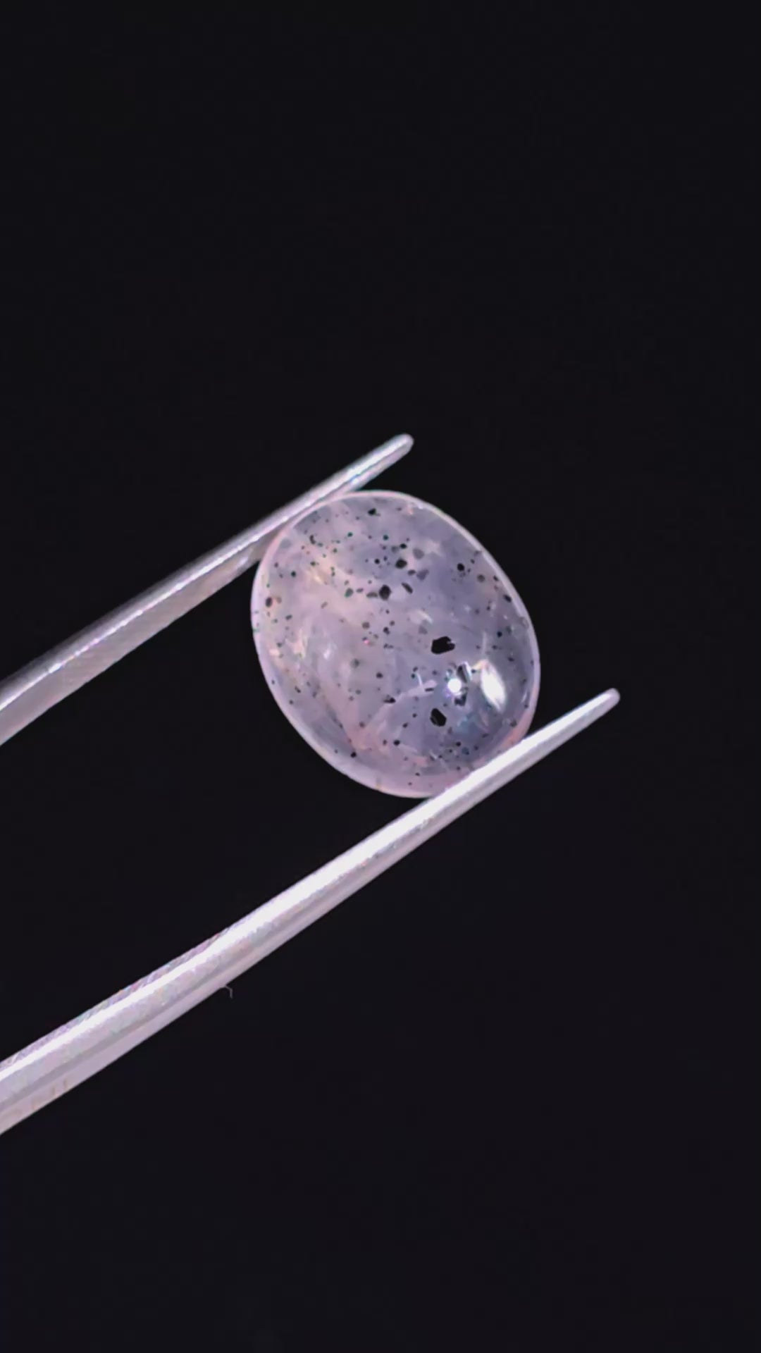 Rose Quartz With Hematite Oval Shape Cabochon For Making Jewelry 8.5 Ct. 15X12X6 mm Y-9858
