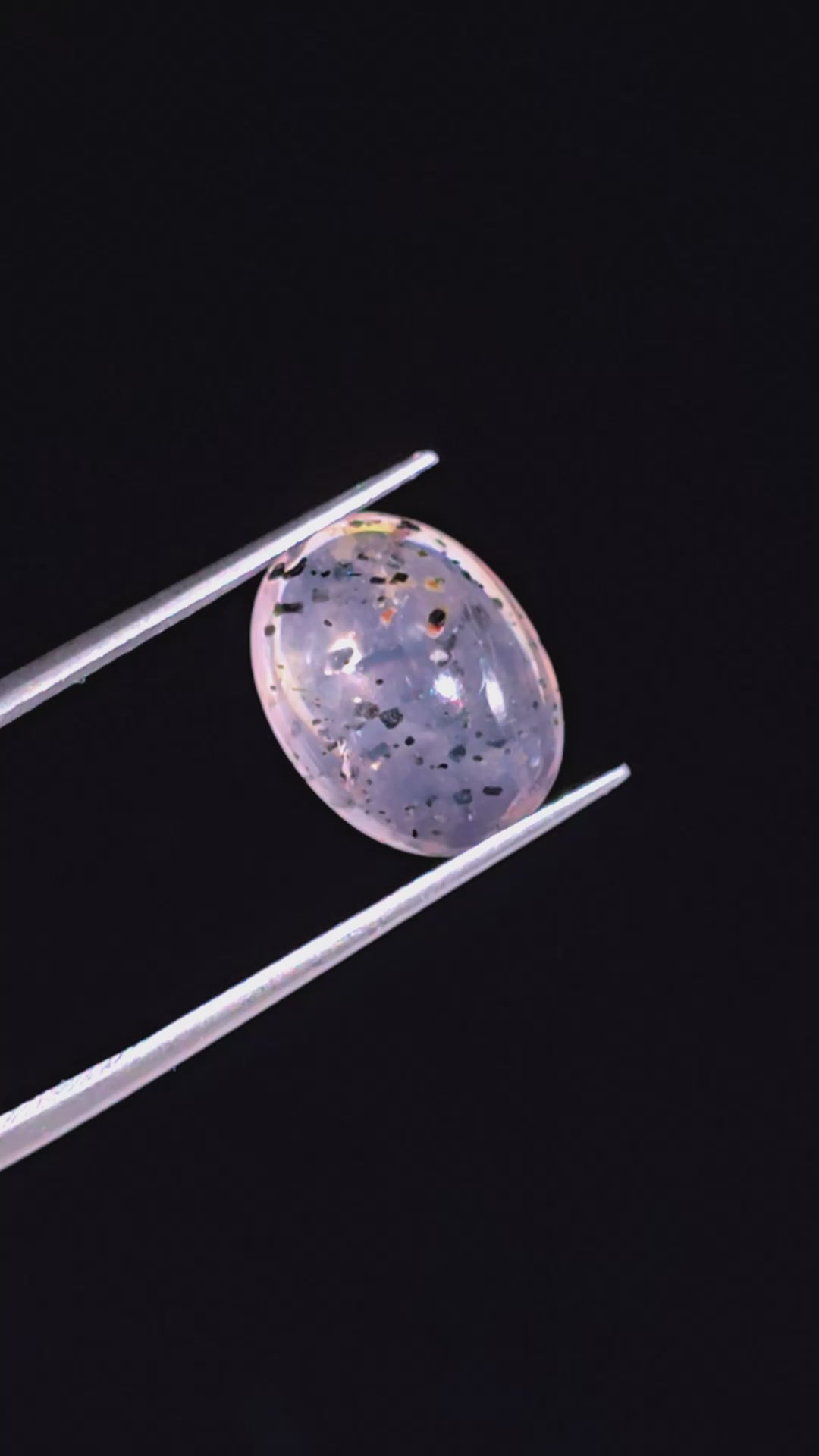 Rose Quartz With Hematite Oval Shape Cabochon For Making Jewelry 6 Ct. 14X10X5 mm Y-9850