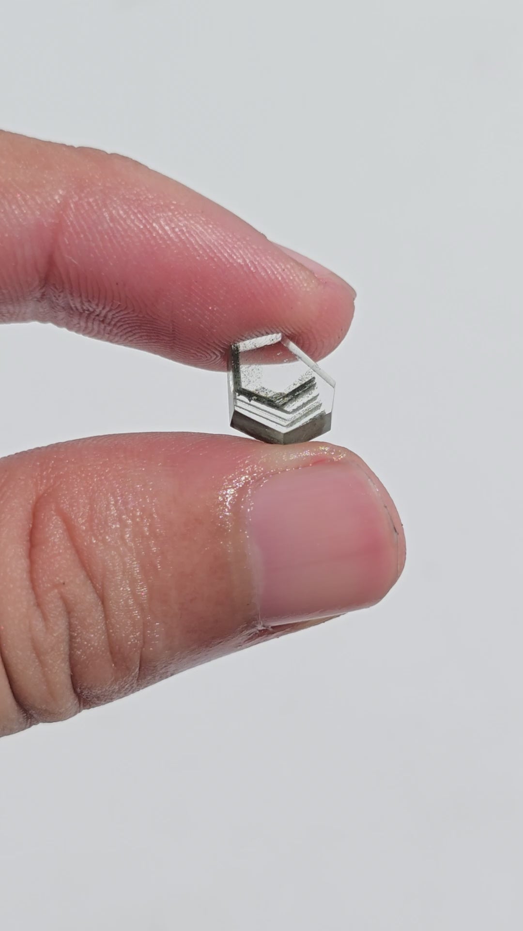 Green Phantom Quartz Fancy Shape Slice Loose Gemstone For Making Jewelry 2.5 Ct. 8X7X3 mm Y-9369