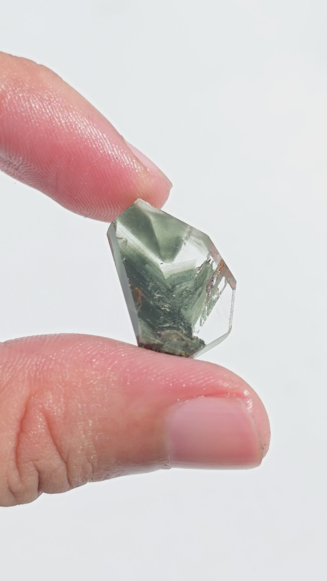 Green Phantom Quartz Fancy Shape Slice Loose Gemstone For Making Jewelry 10 Ct. 21X14X3 mm Y-9354