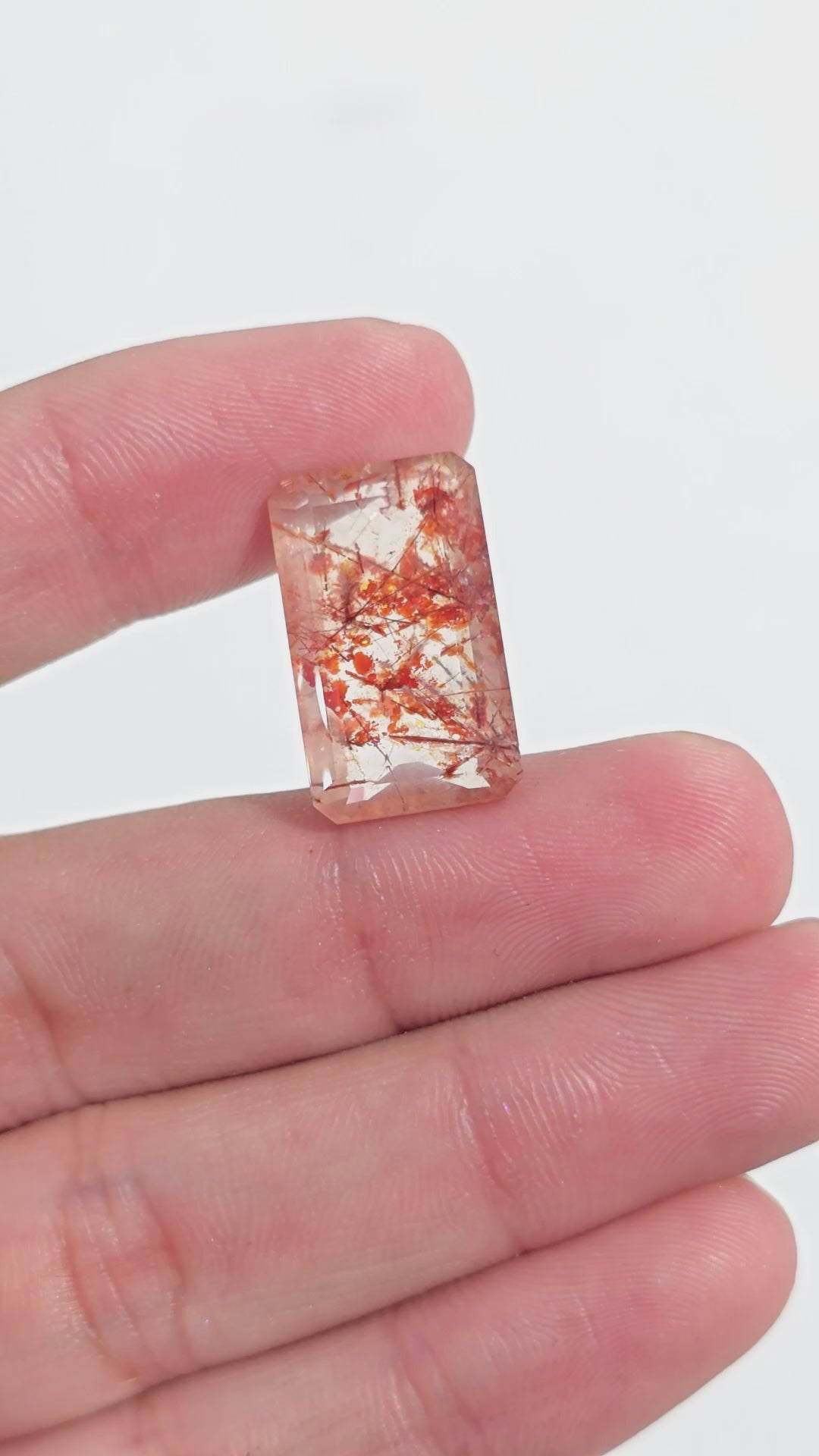 Quartz With Iron Inclusion Radiant Shape Cut Stone Loose Gemstone For Making Jewelry 14.5 Ct. 20X12X6 mm Y-9403