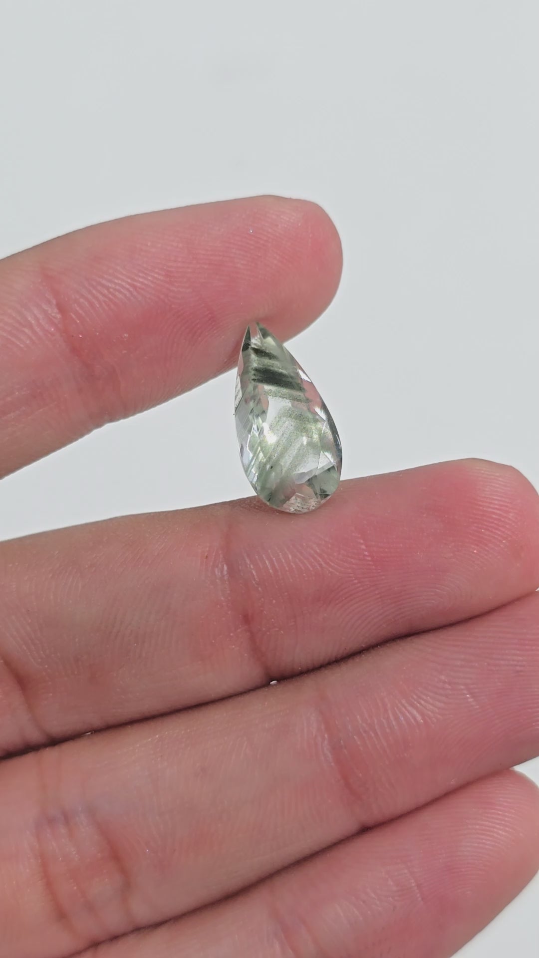 Green Phantom Quartz Pear Shape Cut Stone Loose Gemstone For Making Jewelry 4 Ct. 16X8X5 mm Y-9392