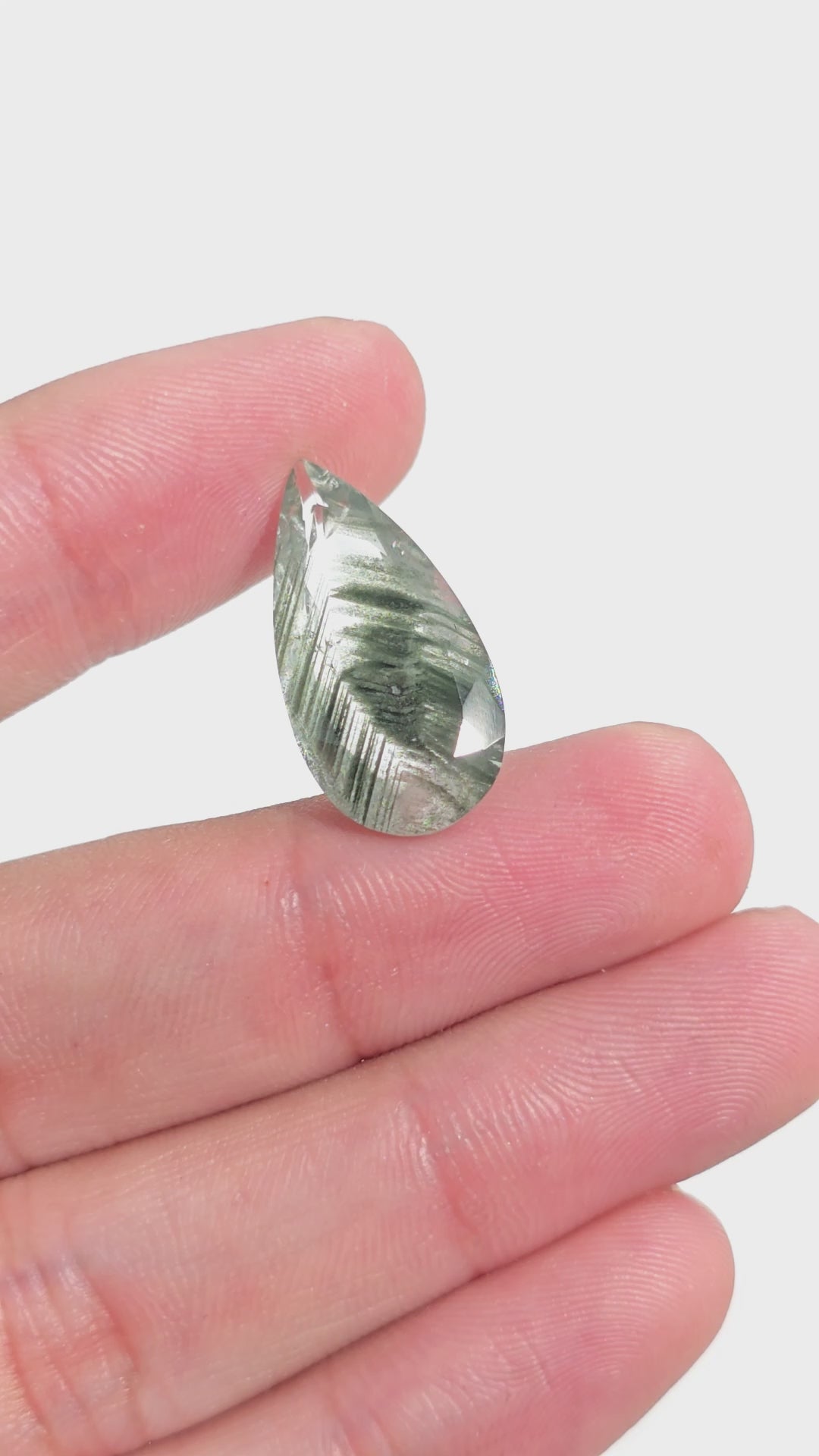 Green Phantom Quartz Pear Shape Cut Stone Loose Gemstone For Making Jewelry 9 Ct. 22X11X6 mm Y-9396