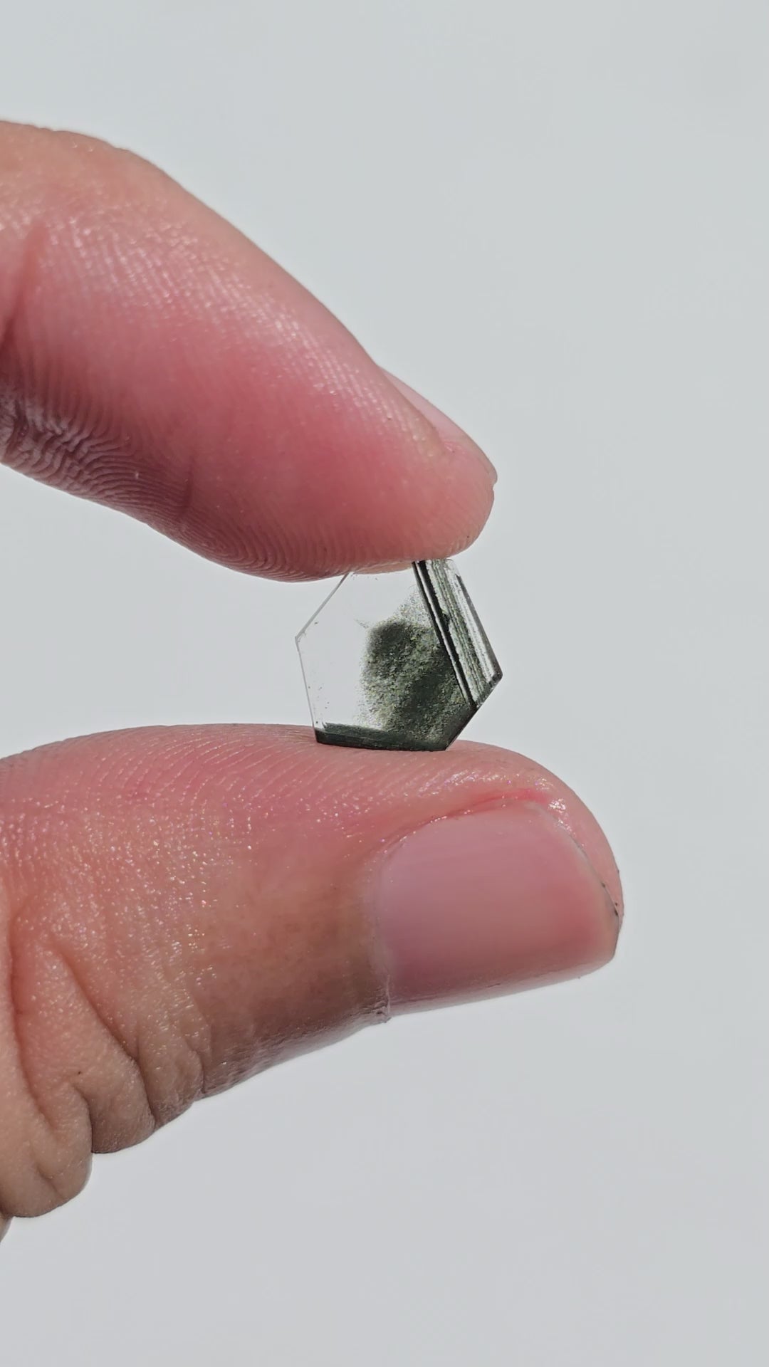 Green Phantom Quartz Fancy Shape Slice Loose Gemstone For Making Jewelry 2 Ct. 9X8X2 mm Y-9362