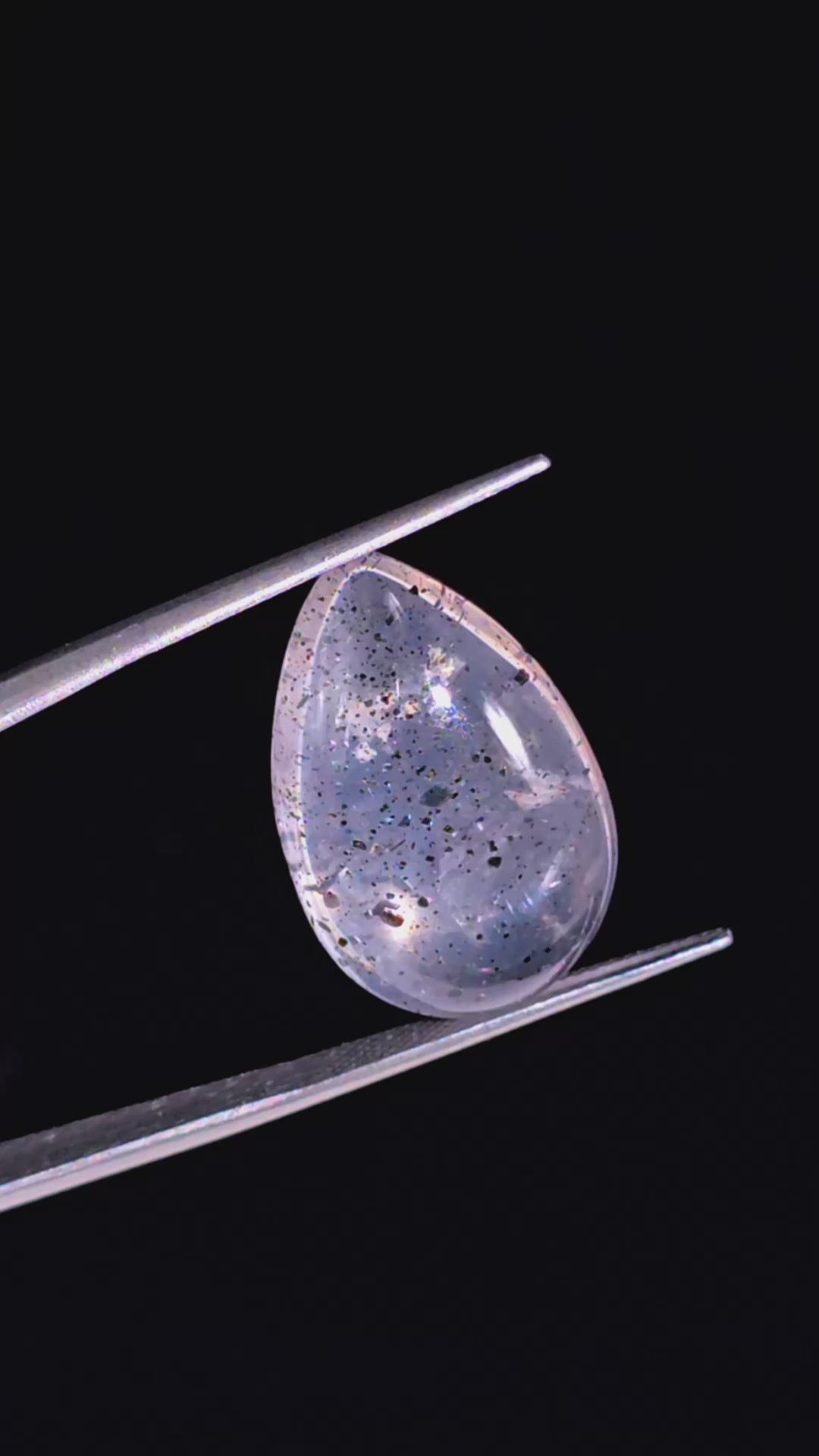 Rose Quartz With Hematite Pear Shape Cabochon For Making Jewelry 21 Ct. 24X15X8 mm Y-9844