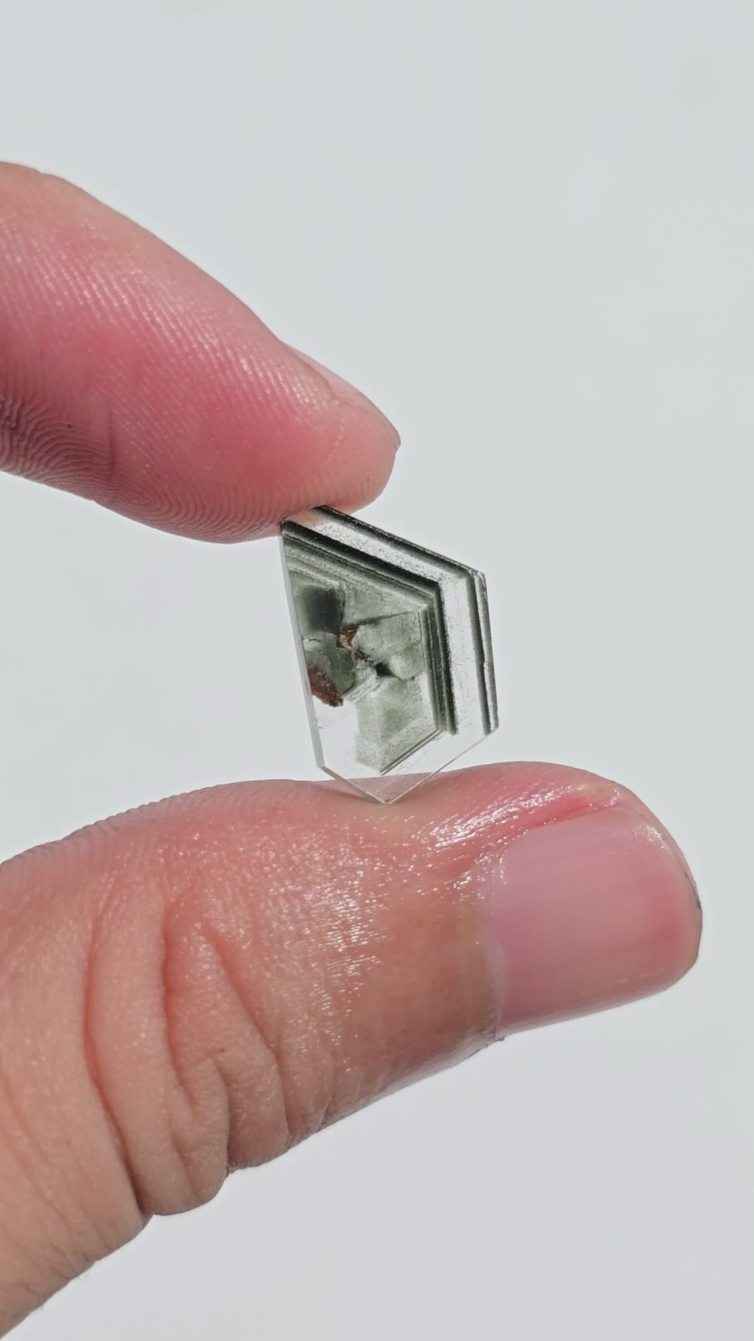 Green Phantom Quartz Fancy Shape Slice Loose Gemstone For Making Jewelry 4.5 Ct. 15X10X3 mm Y-9357