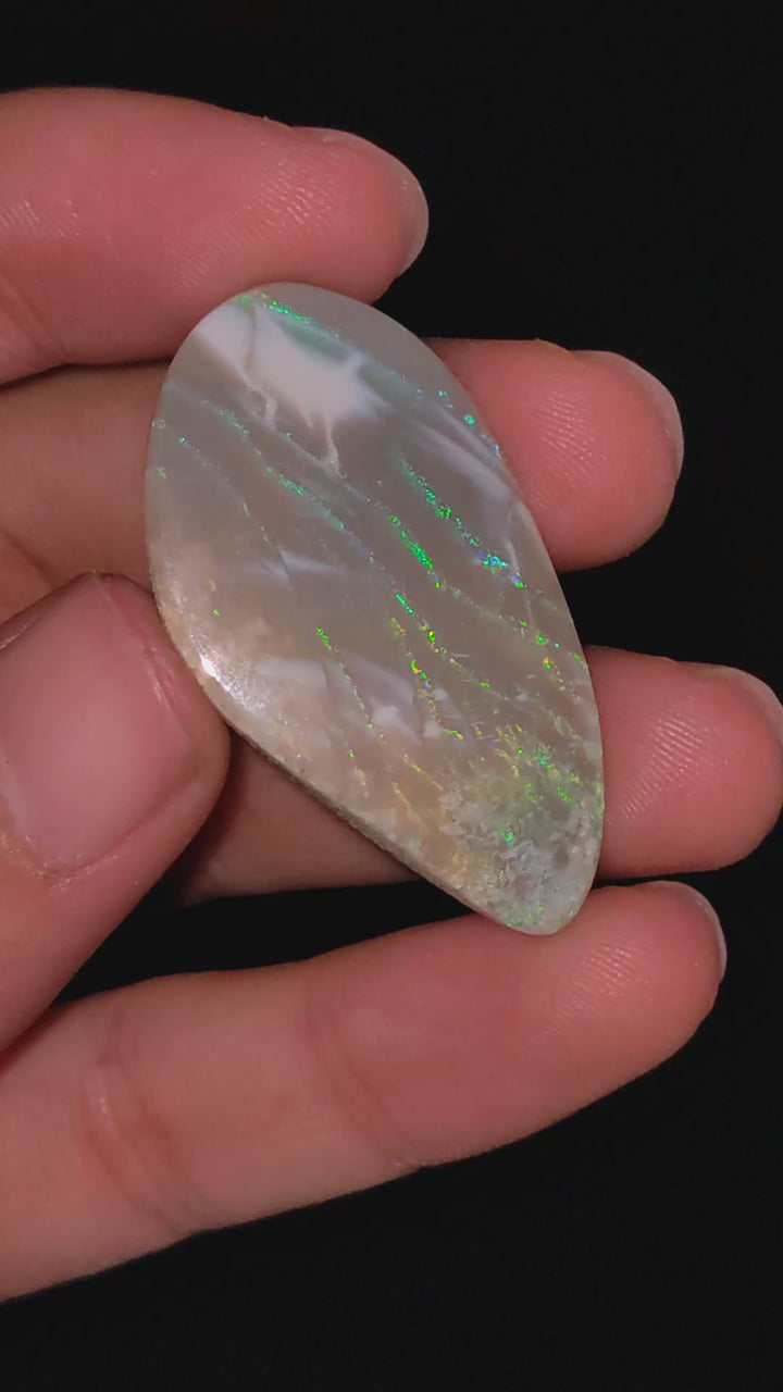 Natural Australian Opal Fancy Shape Cabochon Loose Gemstone For Making Jewelry 38X21X5 mm 22.5 Ct. OP-733