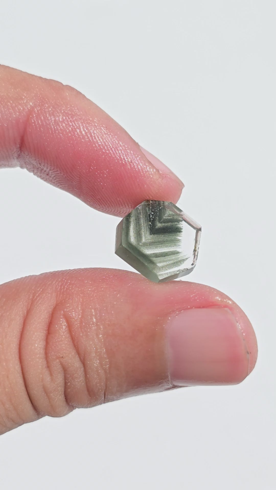 Green Phantom Quartz Fancy Shape Slice Loose Gemstone For Making Jewelry 4 Ct. 12X11X3 mm Y-9349