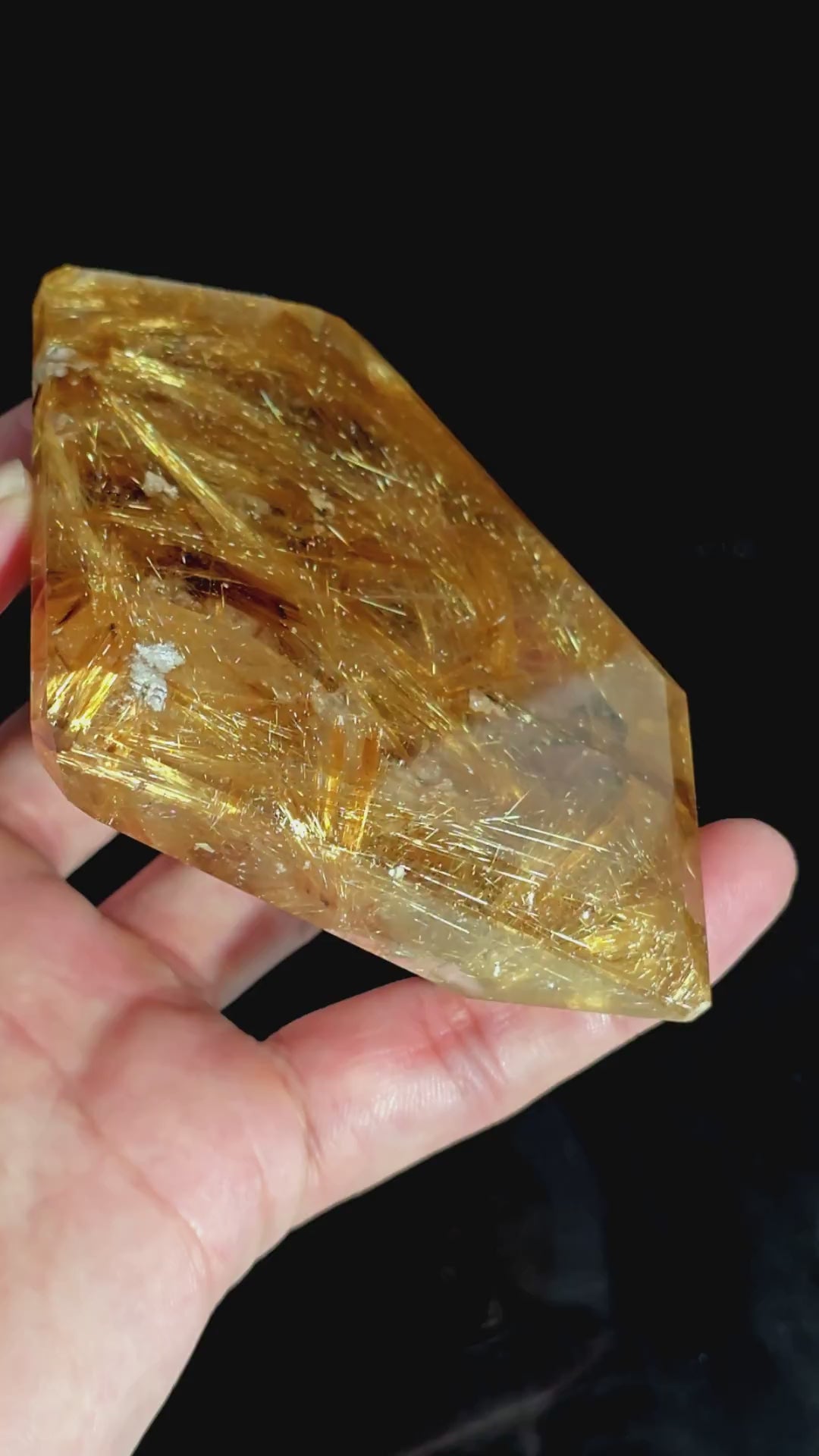 Natural Golden Rutile Quartz Fancy Shape Cut Stone Loose Gemstone For Making Jewelry 1188 Ct. 106X74X27 mm Y-8700