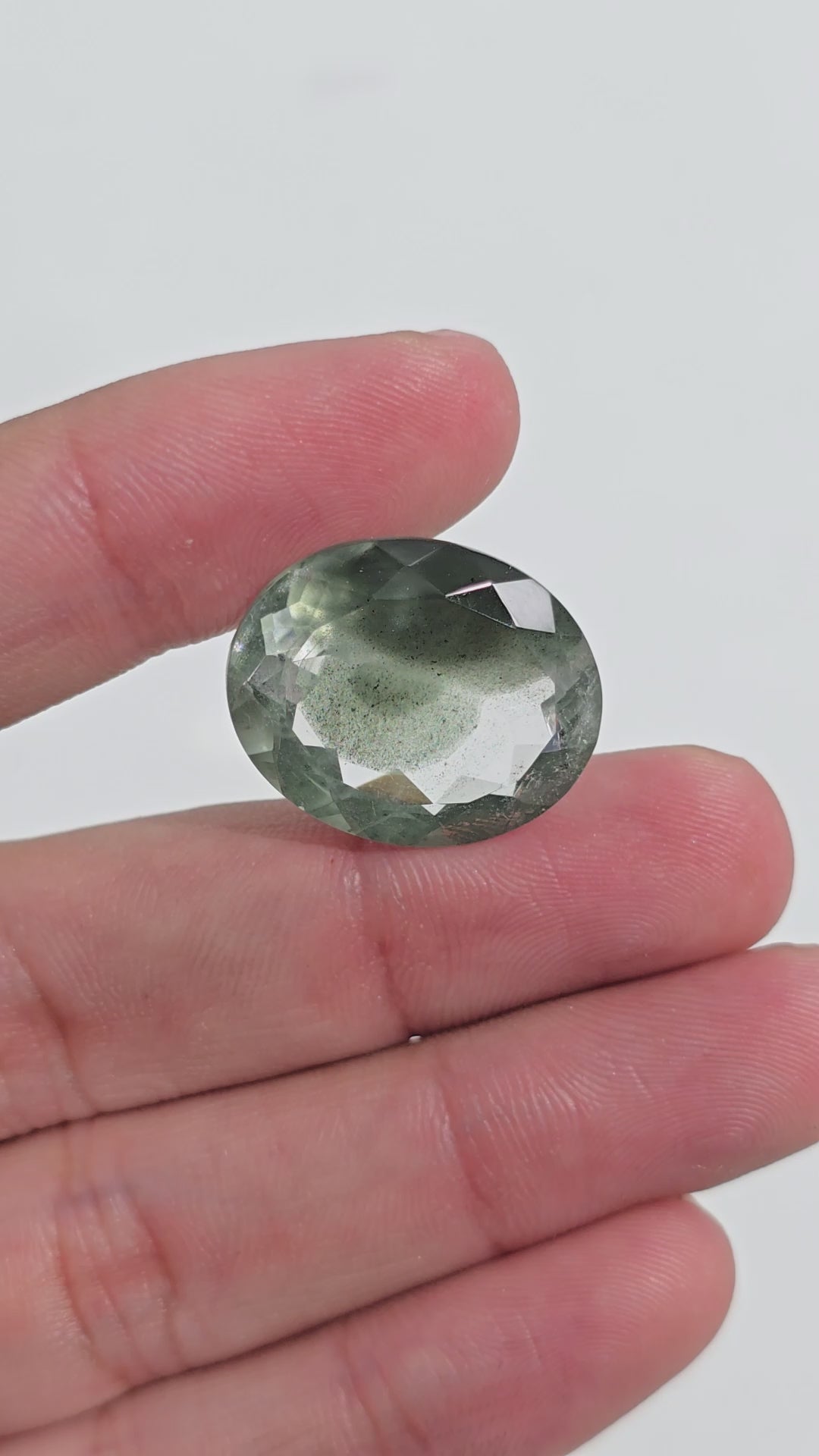 Green Phantom Quartz Oval Shape Cut Stone Loose Gemstone For Making Jewelry 22 Ct. 21X17X10 mm Y-9376