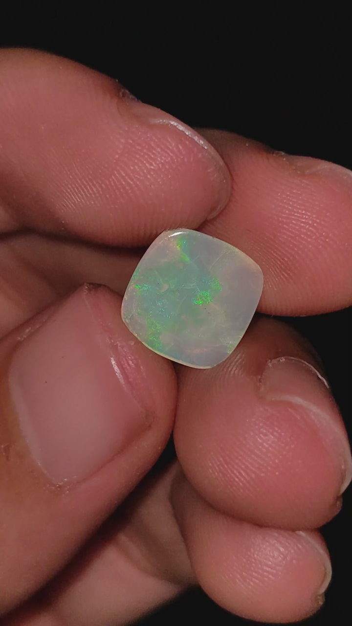 Natural Australian Opal Cushion Shape Cabochon Loose Gemstone For Making Jewelry 10X10X1 mm 1.5 Ct. OP-697