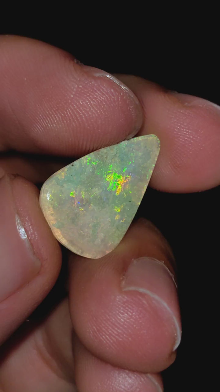 Natural Australian Opal Pear Shape Cabochon Loose Gemstone For Making Jewelry 17X12X2 mm 3.5 Ct. OP-614
