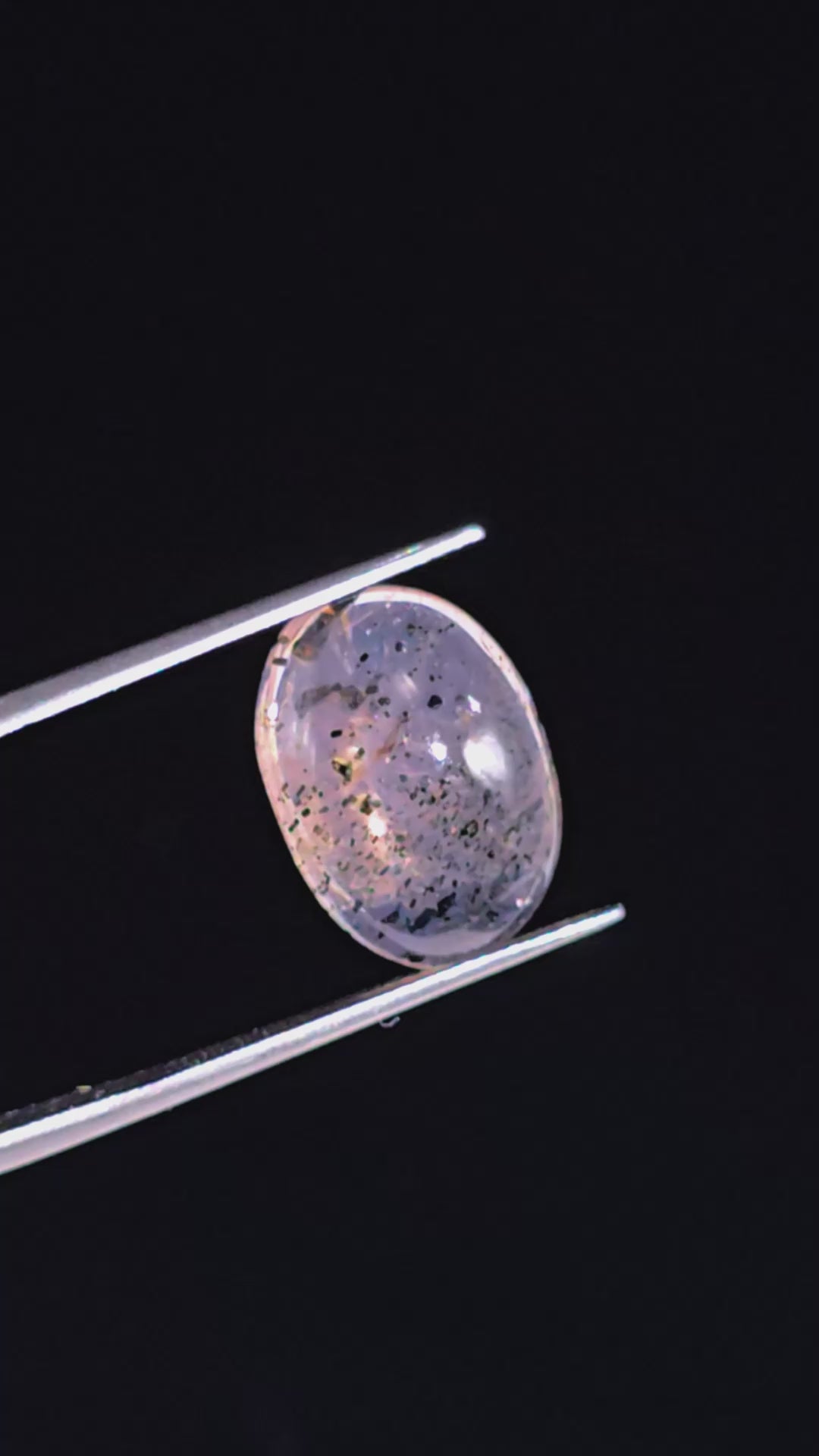 Rose Quartz With Hematite Oval Shape Cabochon For Making Jewelry 9 Ct. 16X11X6 mm Y-9847