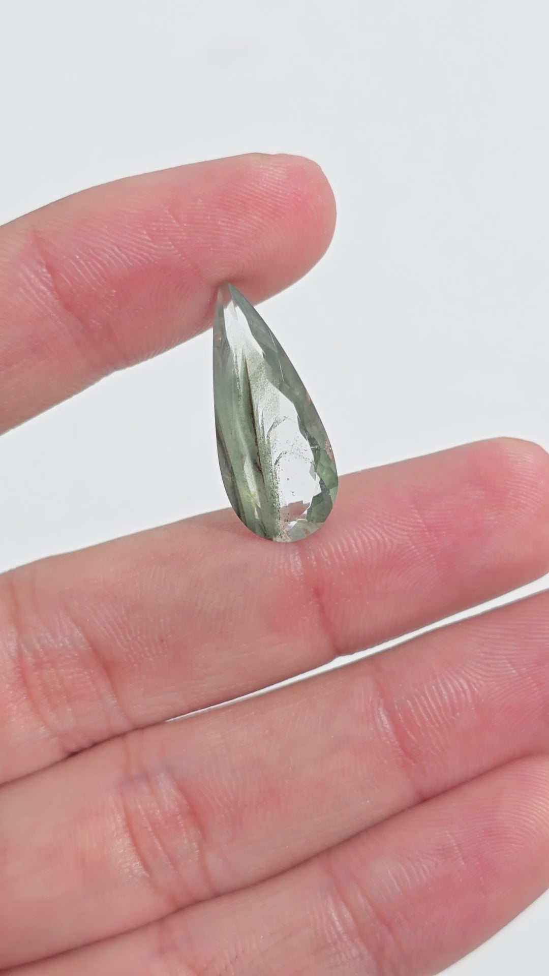 Green Phantom Quartz Pear Shape Cut Stone Loose Gemstone For Making Jewelry 7 Ct. 23X9X5 mm Y-9375
