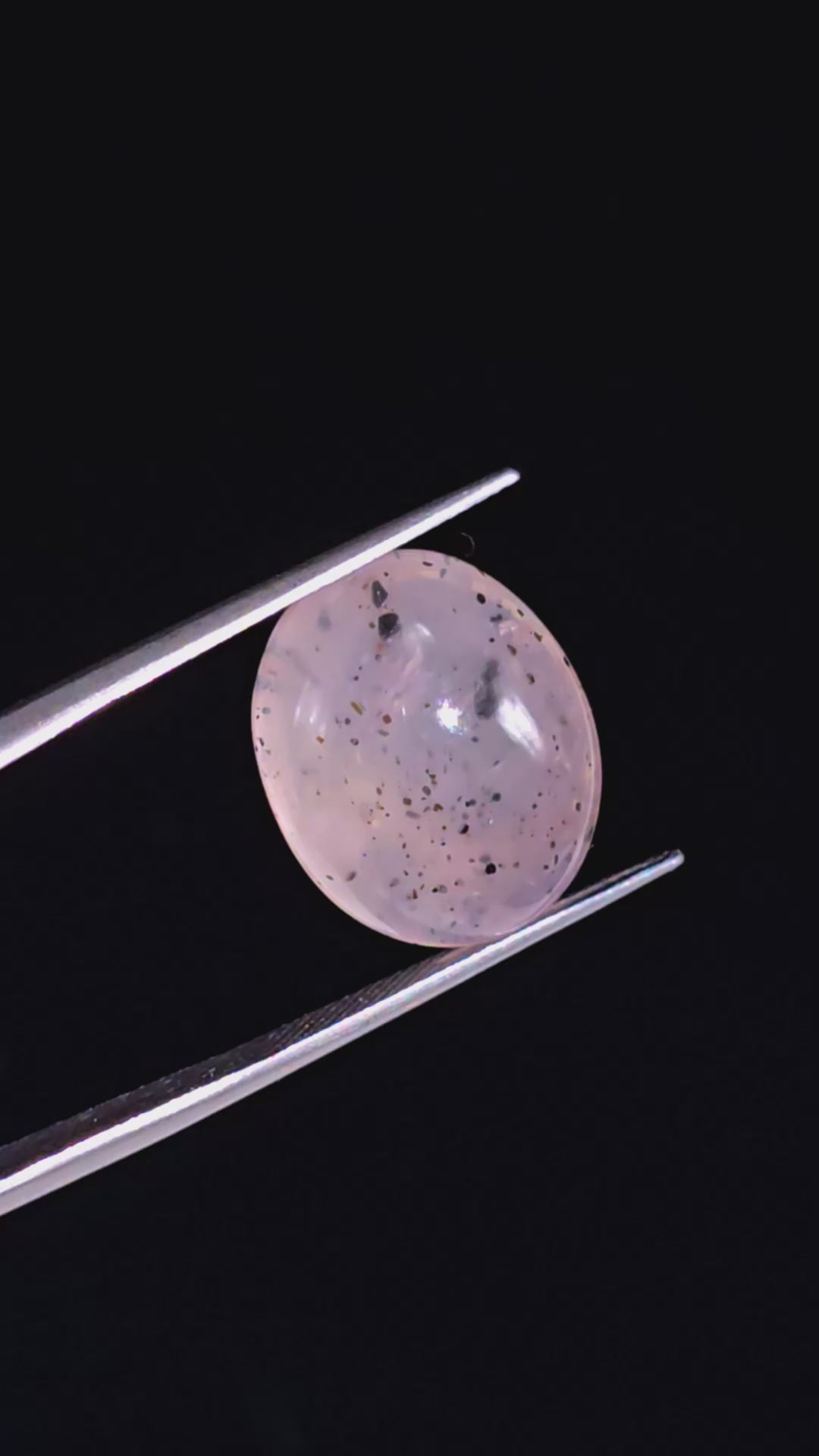 Rose Quartz With Hematite Oval Shape CabochonFor Making Jewelry 16 Ct. 17X14X7 mm Y-9849