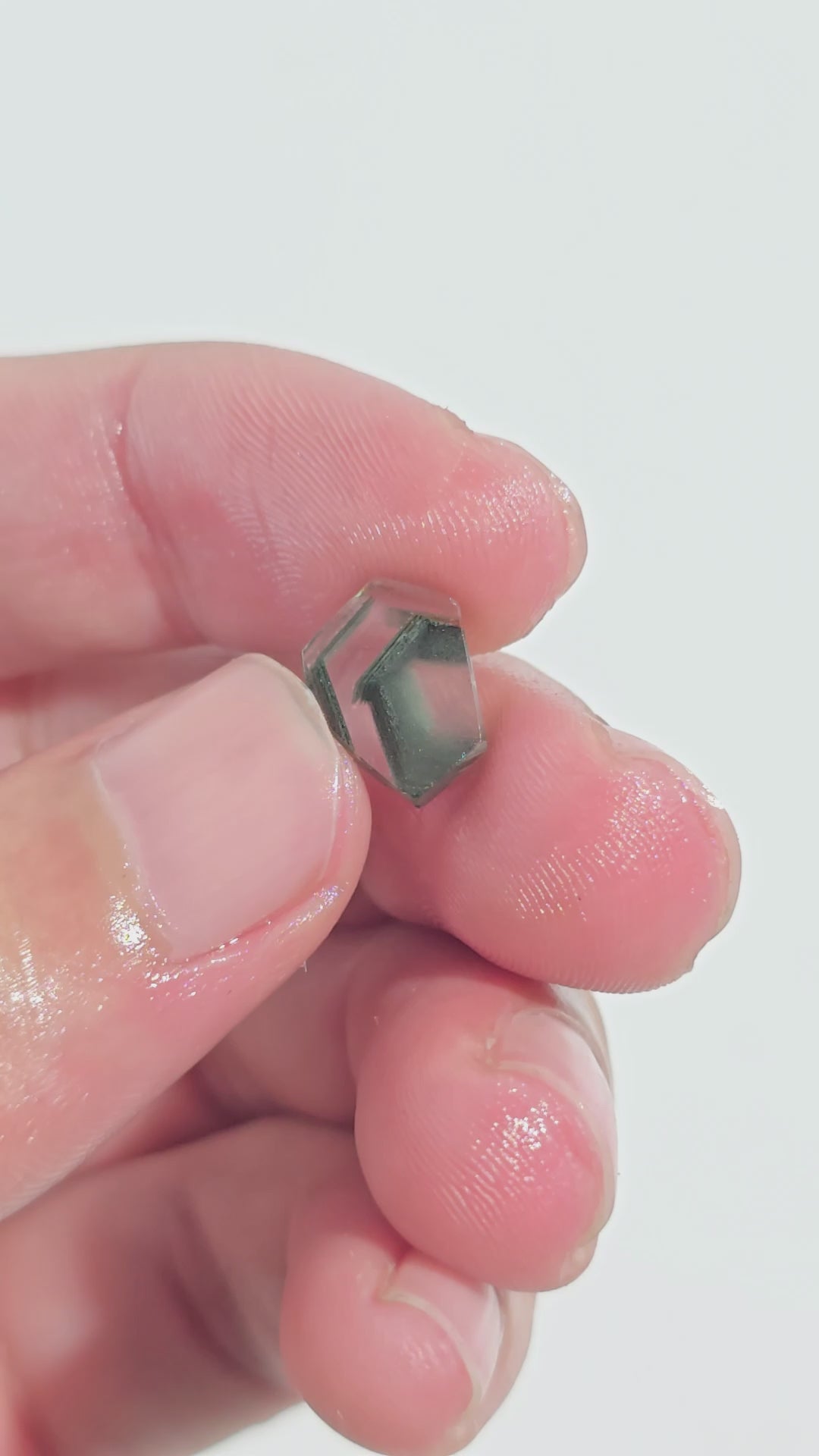 Green Phantom Quartz Fancy Shape Slice Loose Gemstone For Making Jewelry 2.5 Ct. 9X8X3 mm Y-9347