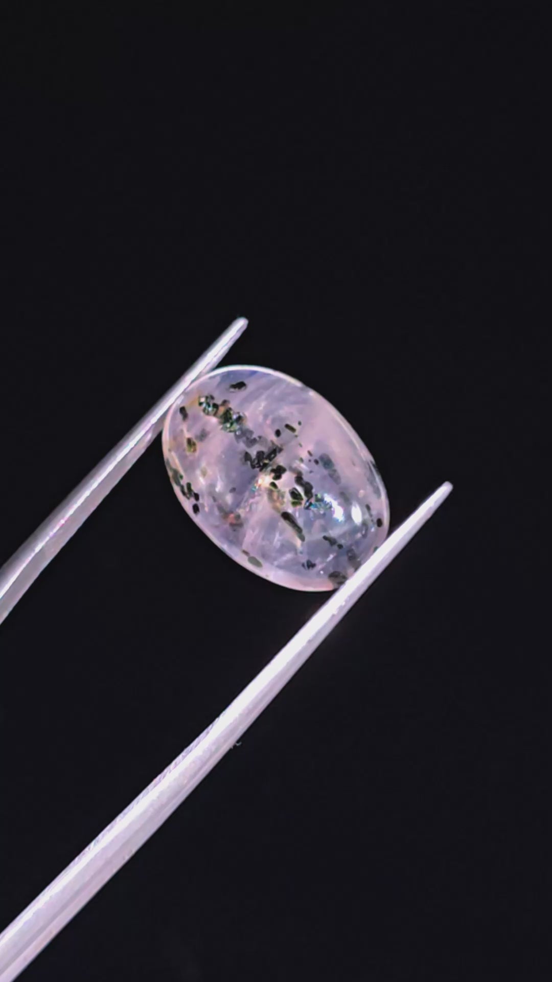 Rose Quartz With Hematite Oval Shape Cabochon For Making Jewelry 9 Ct. 17X12X5 mm Y-9859