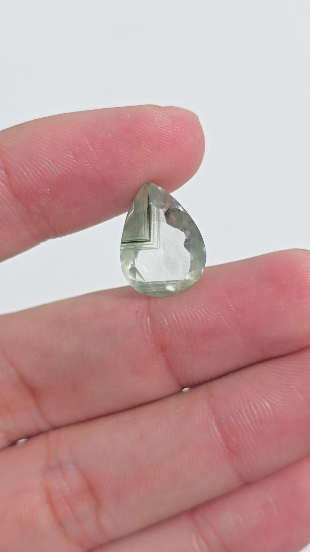 Green Phantom Quartz Pear Shape Cut Stone Loose Gemstone For Making Jewelry 5 Ct. 15X11X5 mm Y-9378