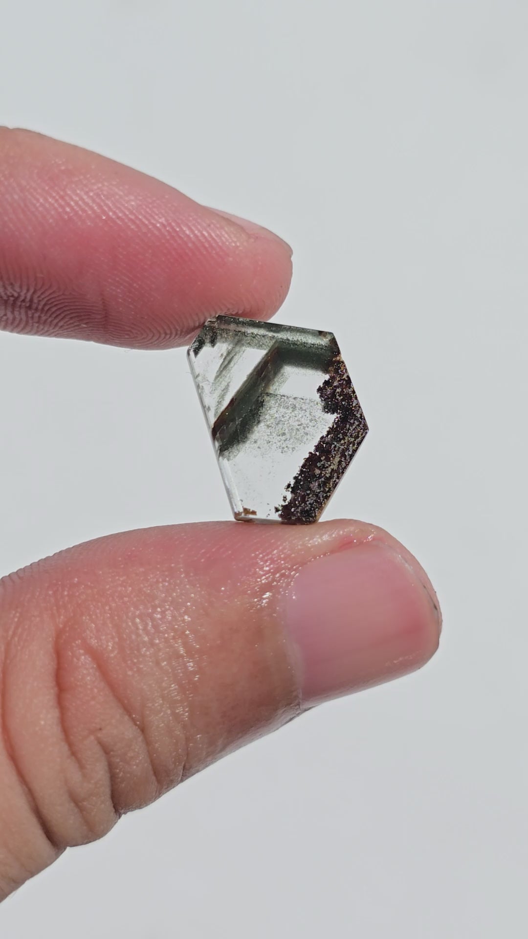 Green Phantom Quartz Fancy Shape Slice Loose Gemstone For Making Jewelry 6 Ct. 16X11X3 mm Y-9358