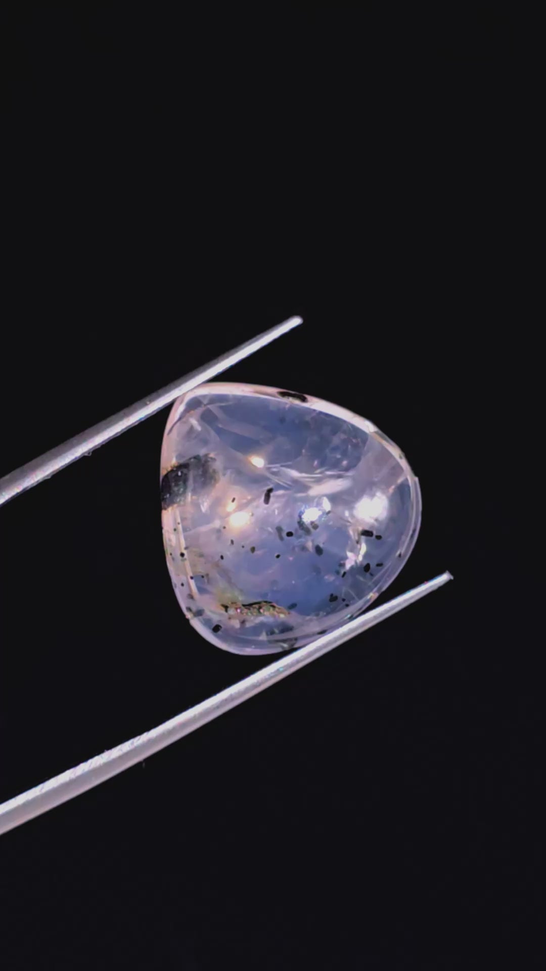 Rose Quartz With Hematite Heart Shape Cabochon For Making Jewelry 16 Ct. 18X17X7 mm Y-9855