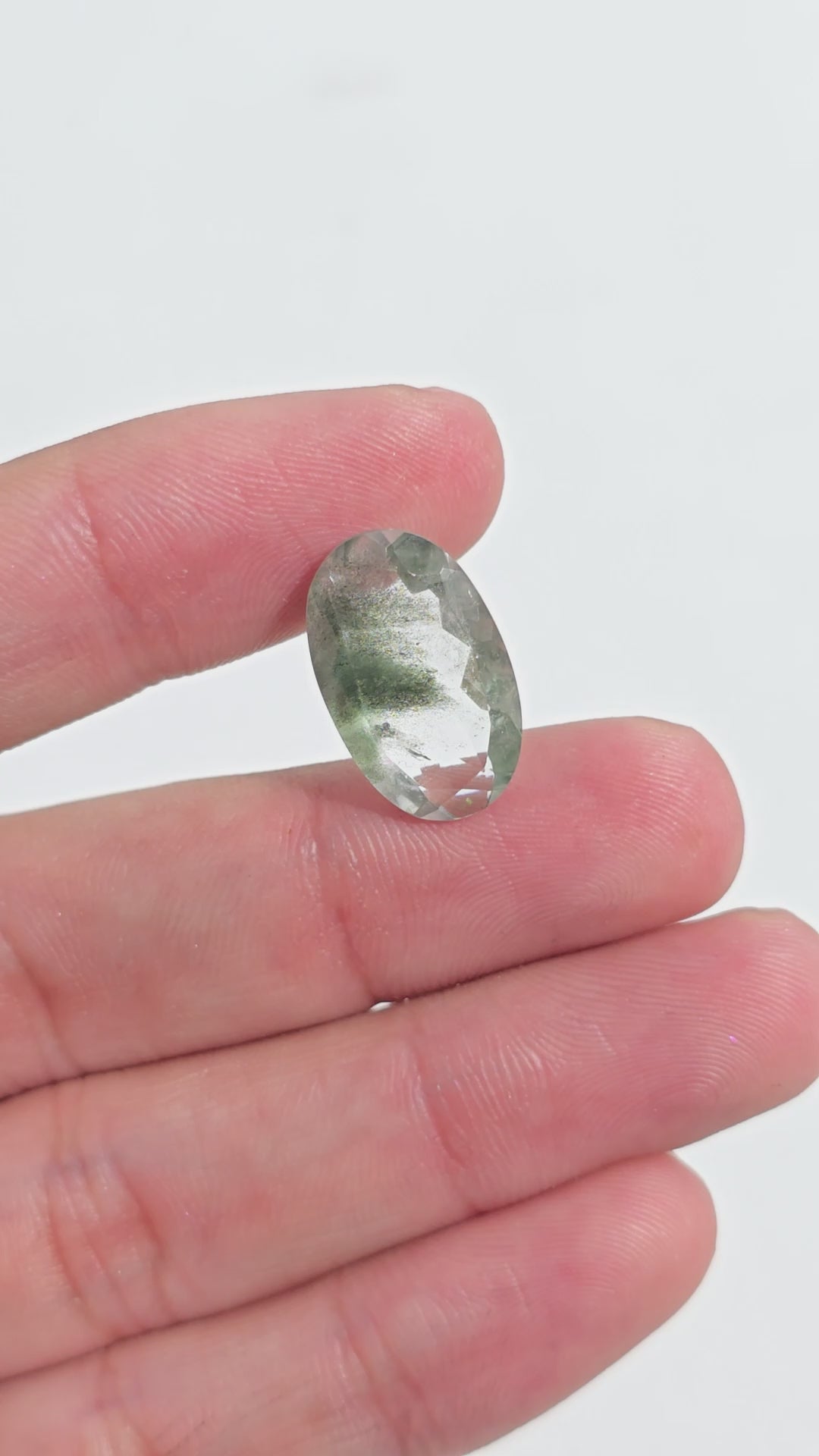Green Phantom Quartz Oval Shape Cut Stone Loose Gemstone For Making Jewelry 7 Ct. 18X11X5 mm Y-9373