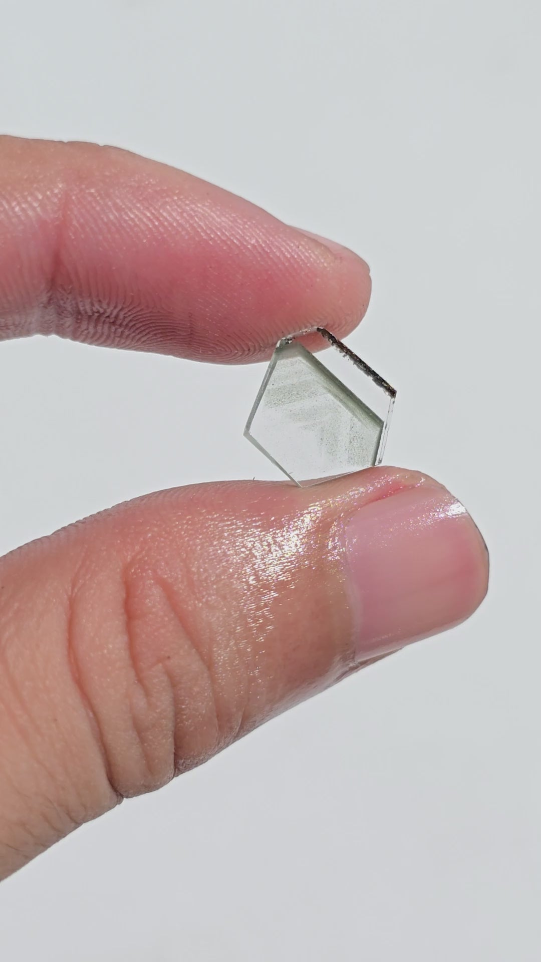 Green Phantom Quartz Fancy Shape Slice Loose Gemstone For Making Jewelry 3 Ct. 11X10X3 mm Y-9359