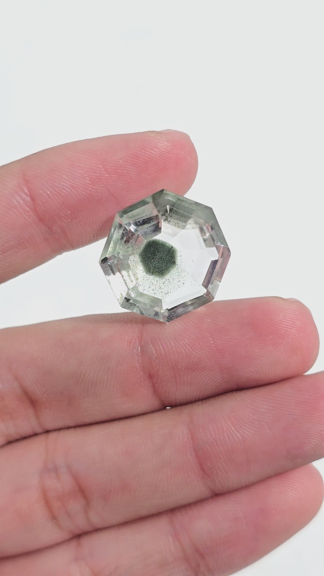 Green Phantom Quartz Octagon Shape Cut Stone Loose Gemstone For Making Jewelry 19 Ct. 18X18X9 mm Y-9374