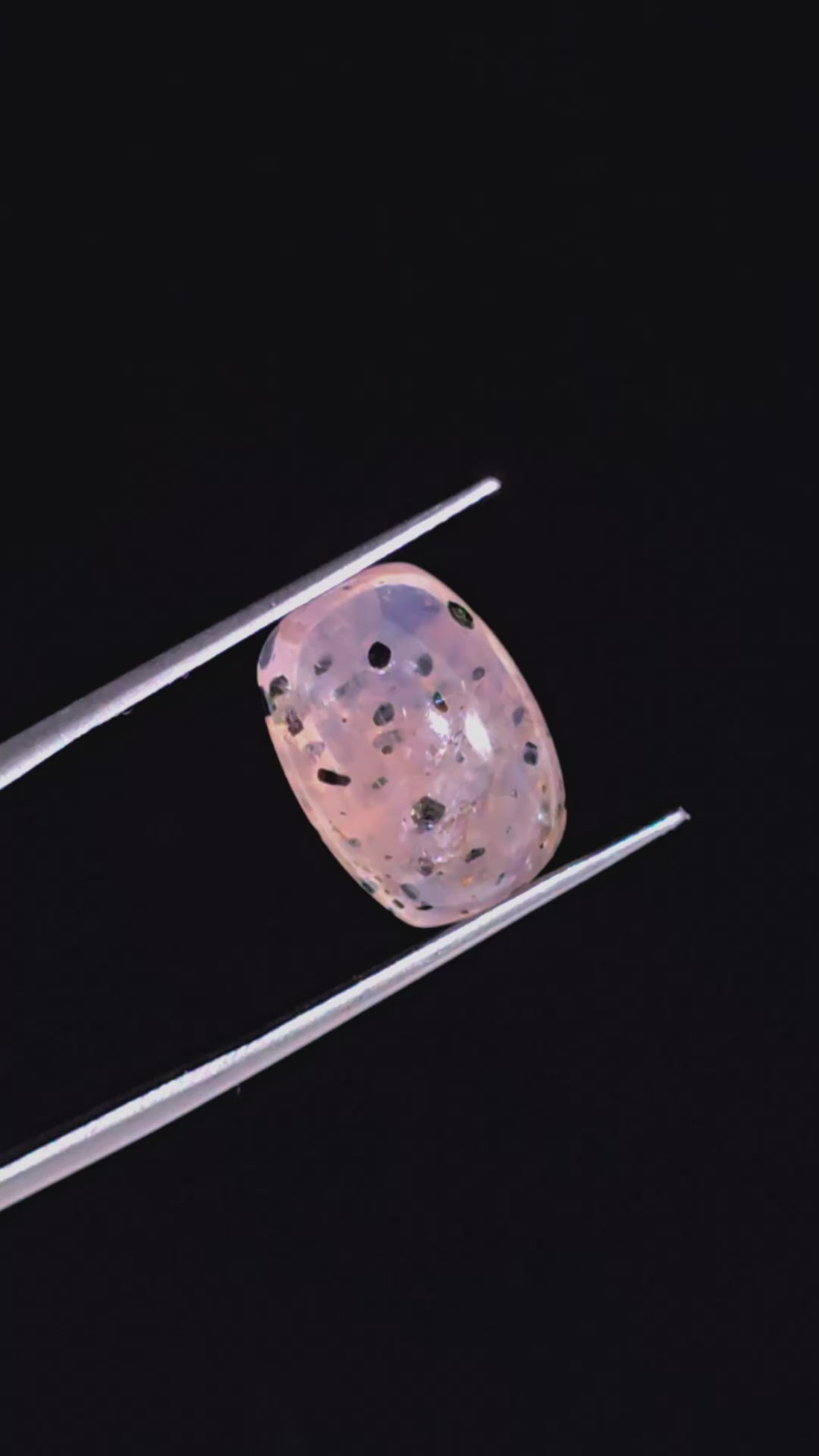Rose Quartz With Hematite Radiant Shape Cabochon For Making Jewelry 11 Ct. 16X11X7 mm Y-9852
